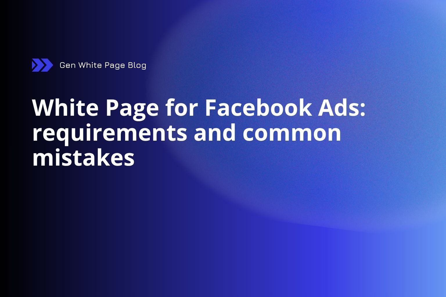 White Page for Facebook Ads